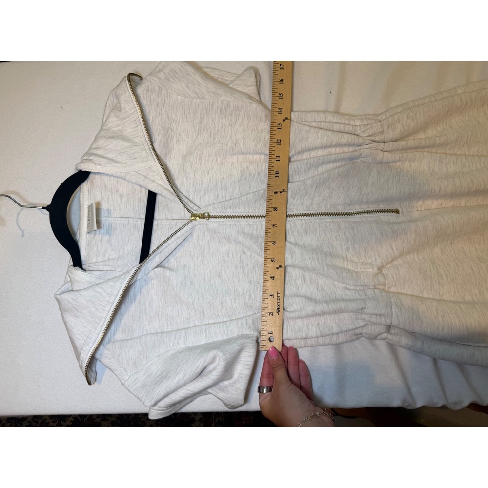 Varley Womens Short Sleeve Half Zip Romper Oatmeal Heather Jersey Small - Picture 6 of 8
